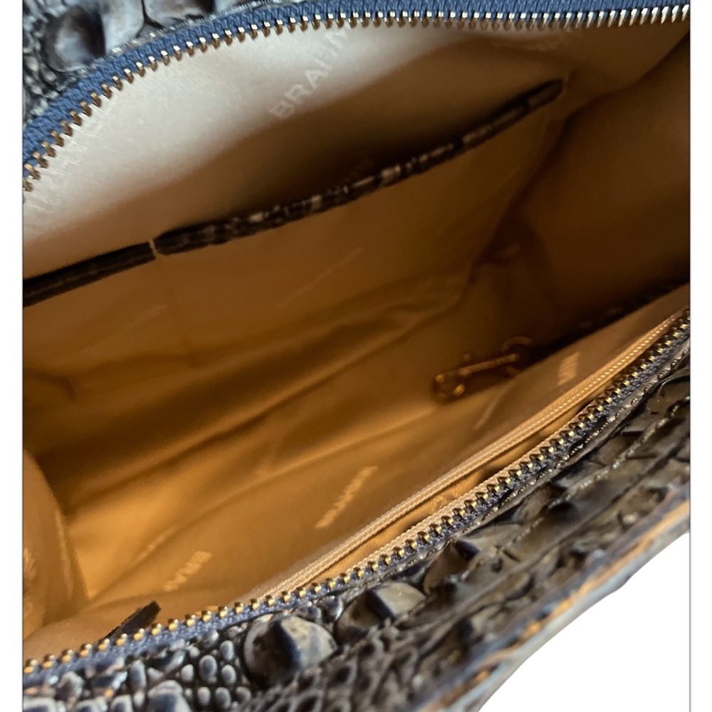 Brahmin Blue Croc-Embossed Satchel - Picture 9 of 11